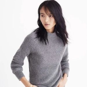 ✨NWT✨ MADEWELL Wool Blend Northfield Mockneck Sweater in Heather Grey Sz XS